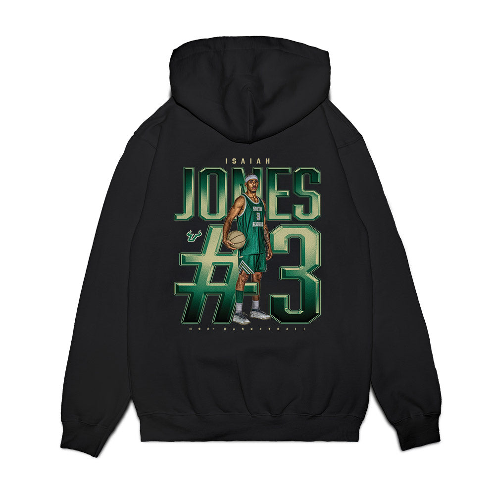 USF - NCAA Men's Basketball : Isaiah Jones - Collage Premium Hooded Sweatshirt-1
