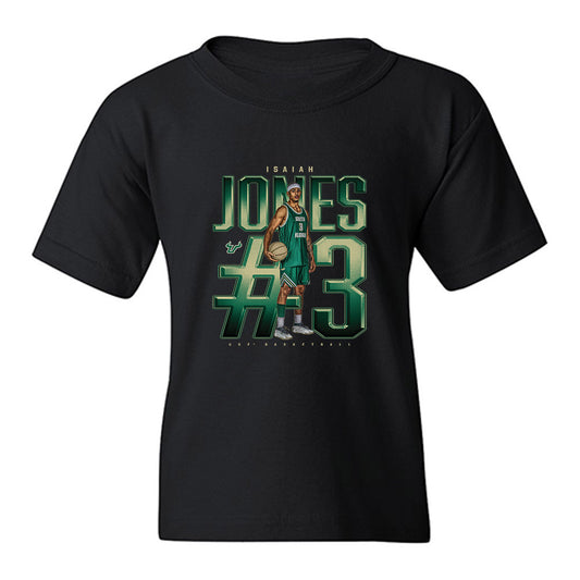 USF - NCAA Men's Basketball : Isaiah Jones - Collage Youth T-Shirt-0