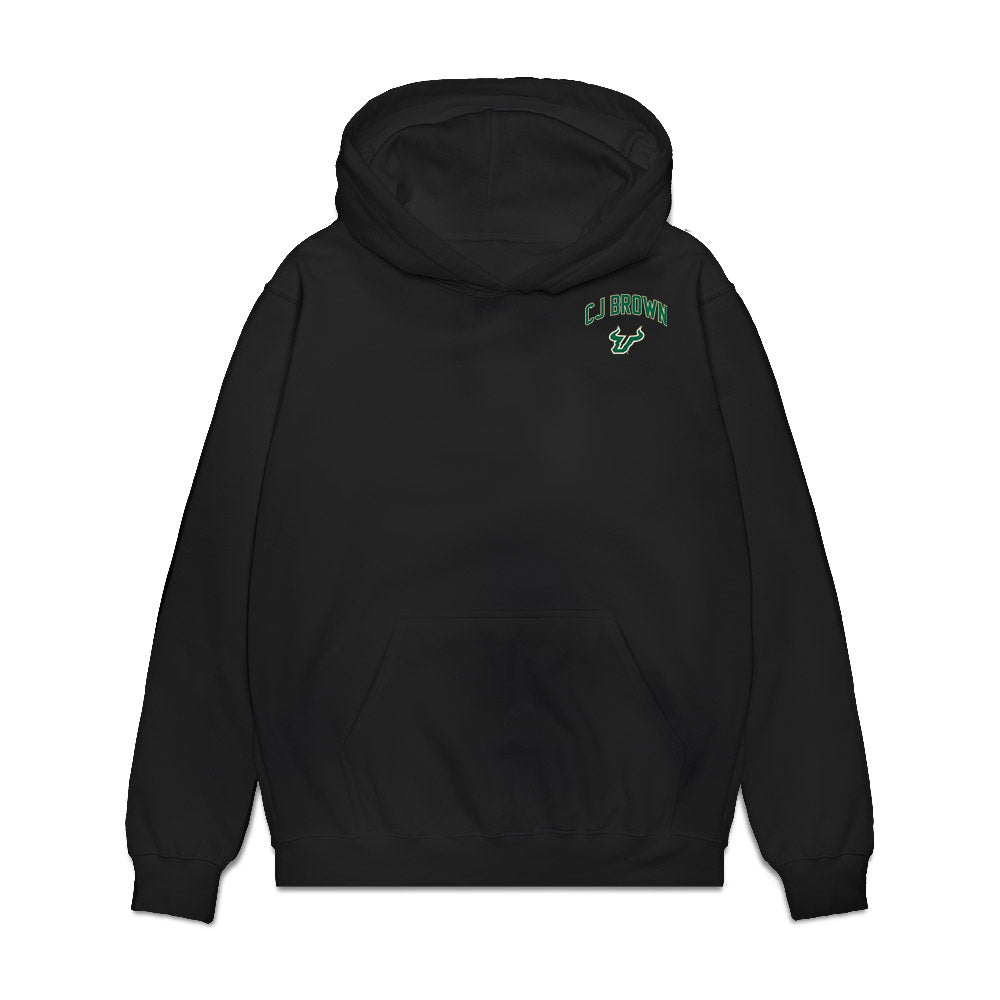 USF - NCAA Men's Basketball : CJ Brown - Collage Premium Hooded Sweatshirt-0