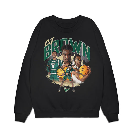 USF - NCAA Men's Basketball : CJ Brown - Collage Premium Crewneck Sweatshirt-0