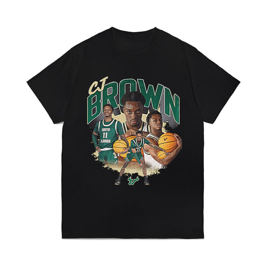 USF - NCAA Men's Basketball : CJ Brown - Collage Comfort Colors T-Shirt-0