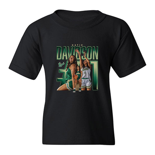 USF - NCAA Women's Basketball : Katie Davidson - Collage Youth T-Shirt-0