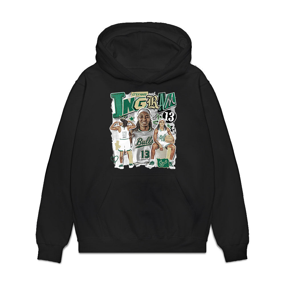 USF - NCAA Women's Basketball : Stefanie Ingram - Collage Premium Hooded Sweatshirt-0