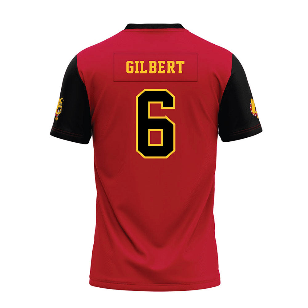 Ferris State - NCAA Football : James Gilbert - Red Premium Football Jersey-1