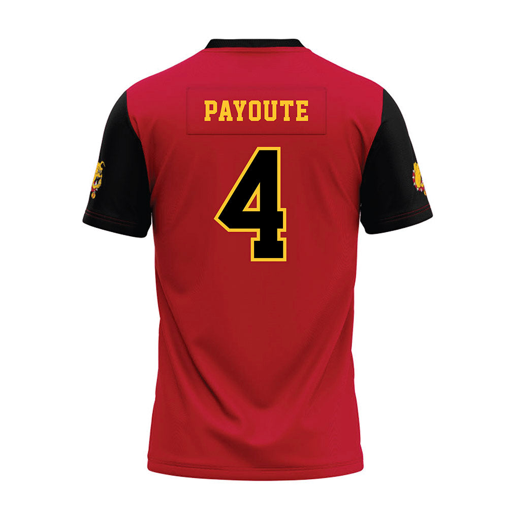 Ferris State - NCAA Football : Justin payoute - Red Premium Football Jersey-1