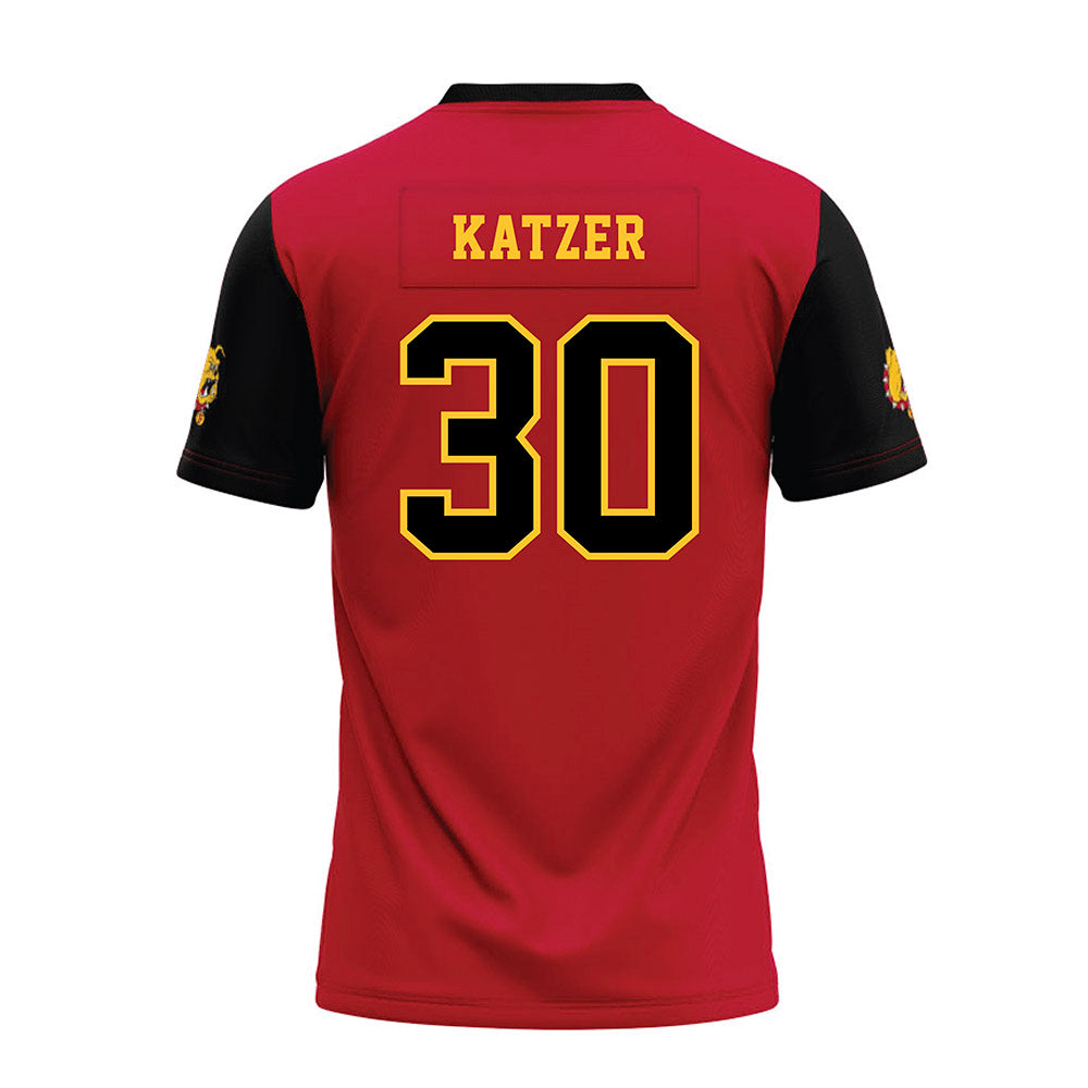Ferris State - NCAA Football : Kannon Katzer - Red Premium Football Jersey-1