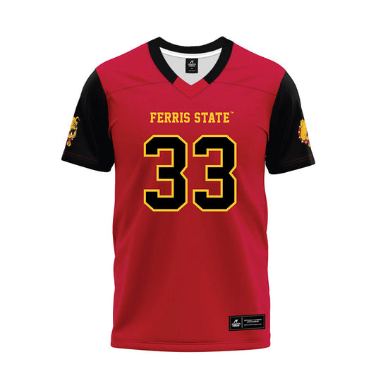 Ferris State - NCAA Football : Coties Gillen - Red Premium Football Jersey-0