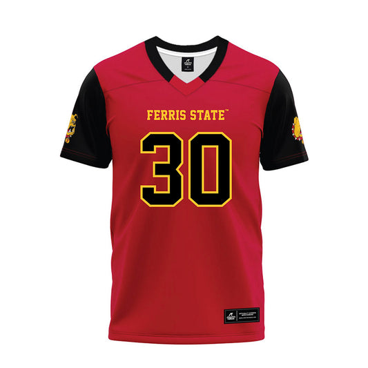 Ferris State - NCAA Football : Kannon Katzer - Red Premium Football Jersey-0