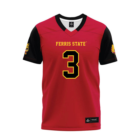 Ferris State - NCAA Football : Chase Carter - Red Premium Football Jersey-0