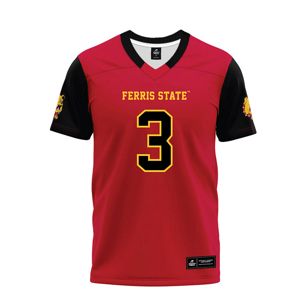 Ferris State - NCAA Football : Blaine Saipaia - Red Premium Football Jersey-0