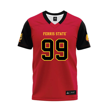 Ferris State - NCAA Football : markee jones - Red Premium Football Jersey-0