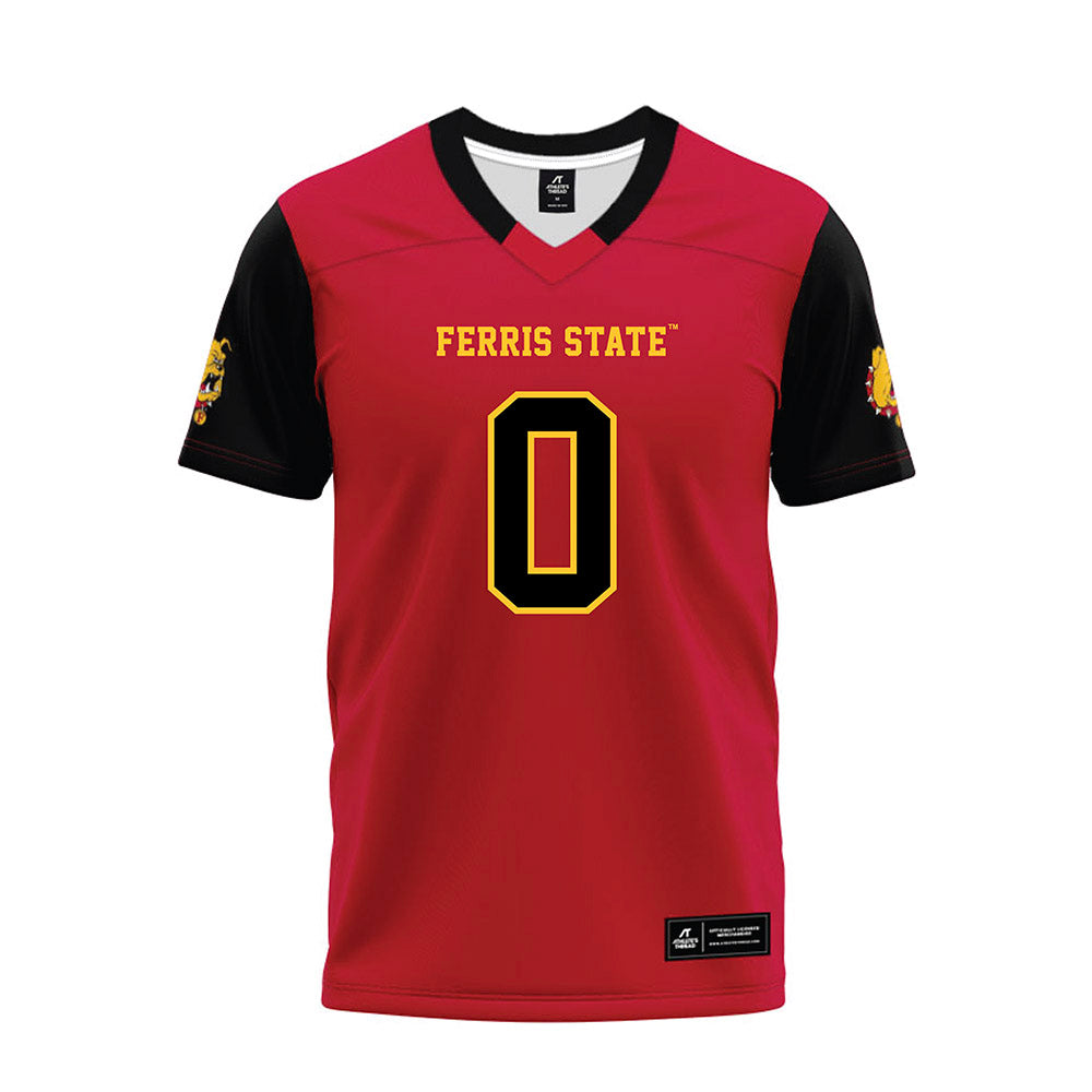 Ferris State - NCAA Football : Jacarvis Alexandre - Red Premium Football Jersey-0