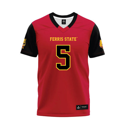 Ferris State - NCAA Football : Jeremiah Housey - Red Premium Football Jersey-0