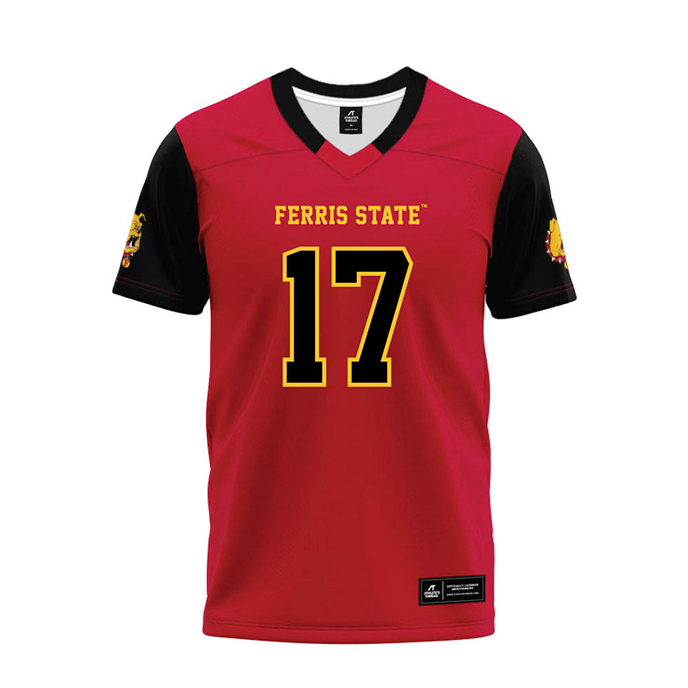 Ferris State - NCAA Football : Quentin Pope - Red Premium Football Jersey-0