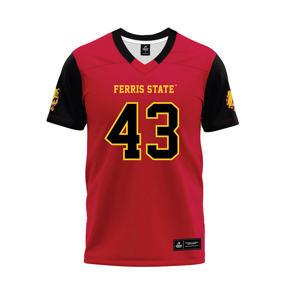 Ferris State - NCAA Football : Razah Townsend - Red Premium Football Jersey-0