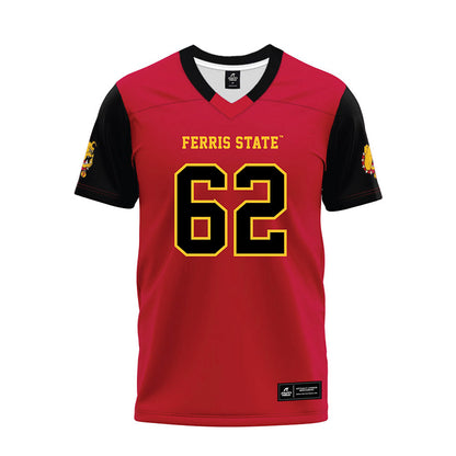 Ferris State - NCAA Football : Kaharri Caldwell - Red Premium Football Jersey-0