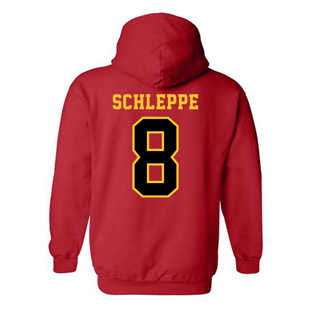 Ferris State - NCAA Men's Ice Hockey : Tyler Schleppe - Replica Shersey Hooded Sweatshirt-1
