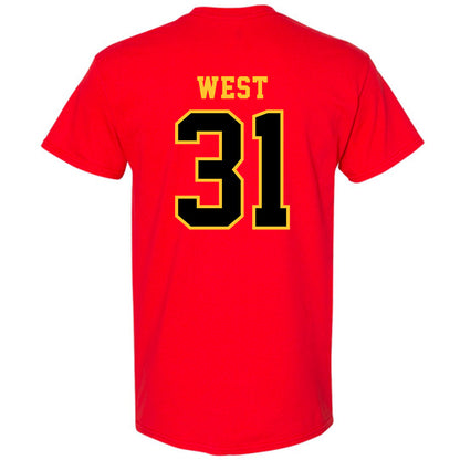 Ferris State - NCAA Men's Ice Hockey : Noah West - Replica Shersey T-Shirt-1