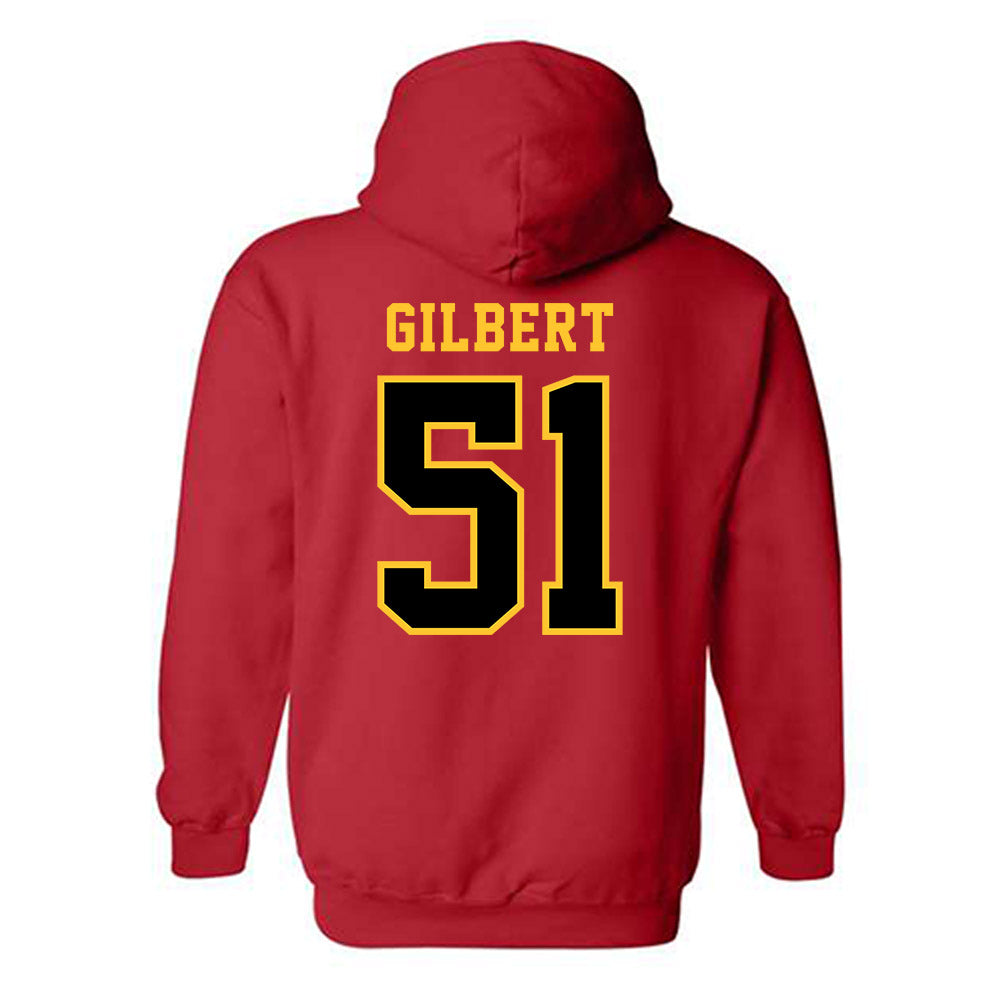 Ferris State - NCAA Football : DJ Gilbert - Replica Shersey Hooded Sweatshirt-1