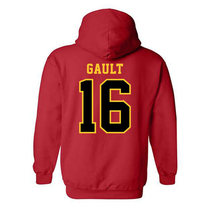Ferris State - NCAA Men's Ice Hockey : Caiden Gault - Replica Shersey Hooded Sweatshirt-1