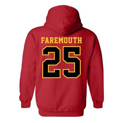 Ferris State - NCAA Men's Ice Hockey : Zach Faremouth - Replica Shersey Hooded Sweatshirt-1