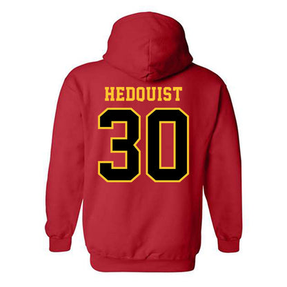 Ferris State - NCAA Men's Ice Hockey : Hobie Hedquist - Replica Shersey Hooded Sweatshirt-1