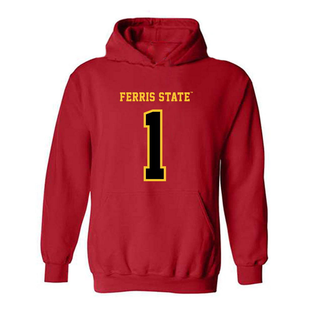 Ferris State - NCAA Football : Gyasi Mattison - Replica Shersey Hooded Sweatshirt-0