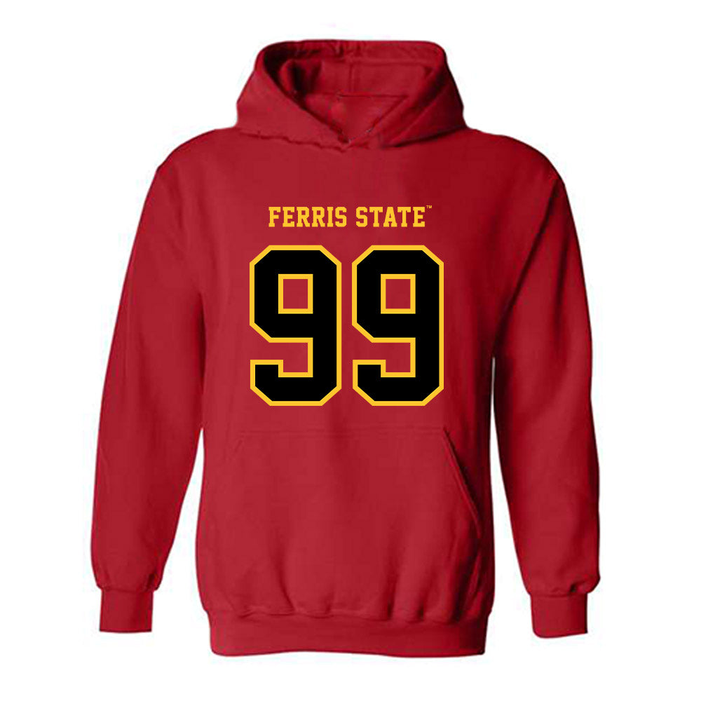 Ferris State - NCAA Football : markee jones - Replica Shersey Hooded Sweatshirt-0