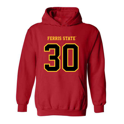 Ferris State - NCAA Football : Kannon Katzer - Replica Shersey Hooded Sweatshirt-0