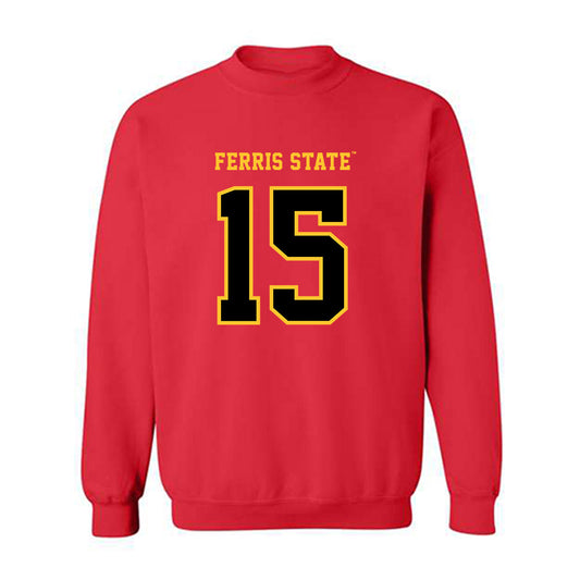 Ferris State - NCAA Men's Basketball : Jorden Brooks - Replica Shersey Crewneck Sweatshirt-0