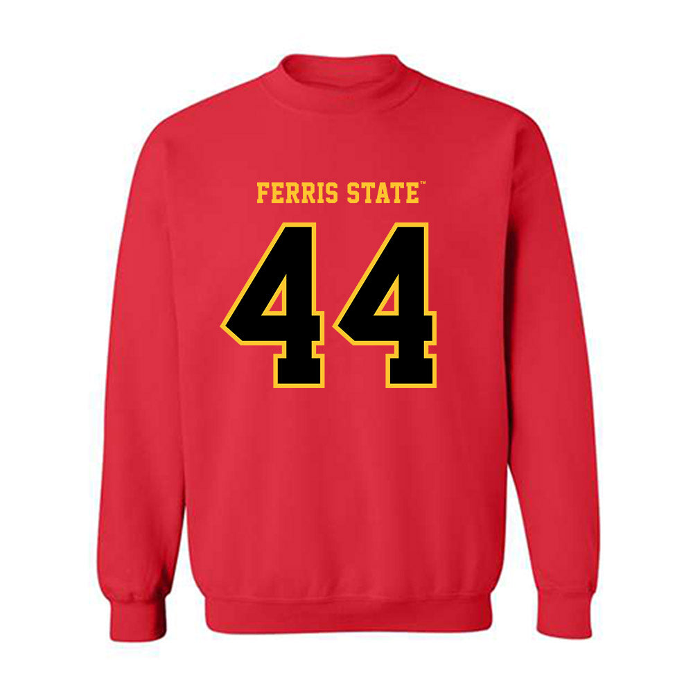 Ferris State - NCAA Women's Basketball : Mya Hiram - Replica Shersey Crewneck Sweatshirt-0