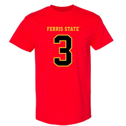 Ferris State - NCAA Men's Ice Hockey : Logan Heroux - Replica Shersey T-Shirt-0