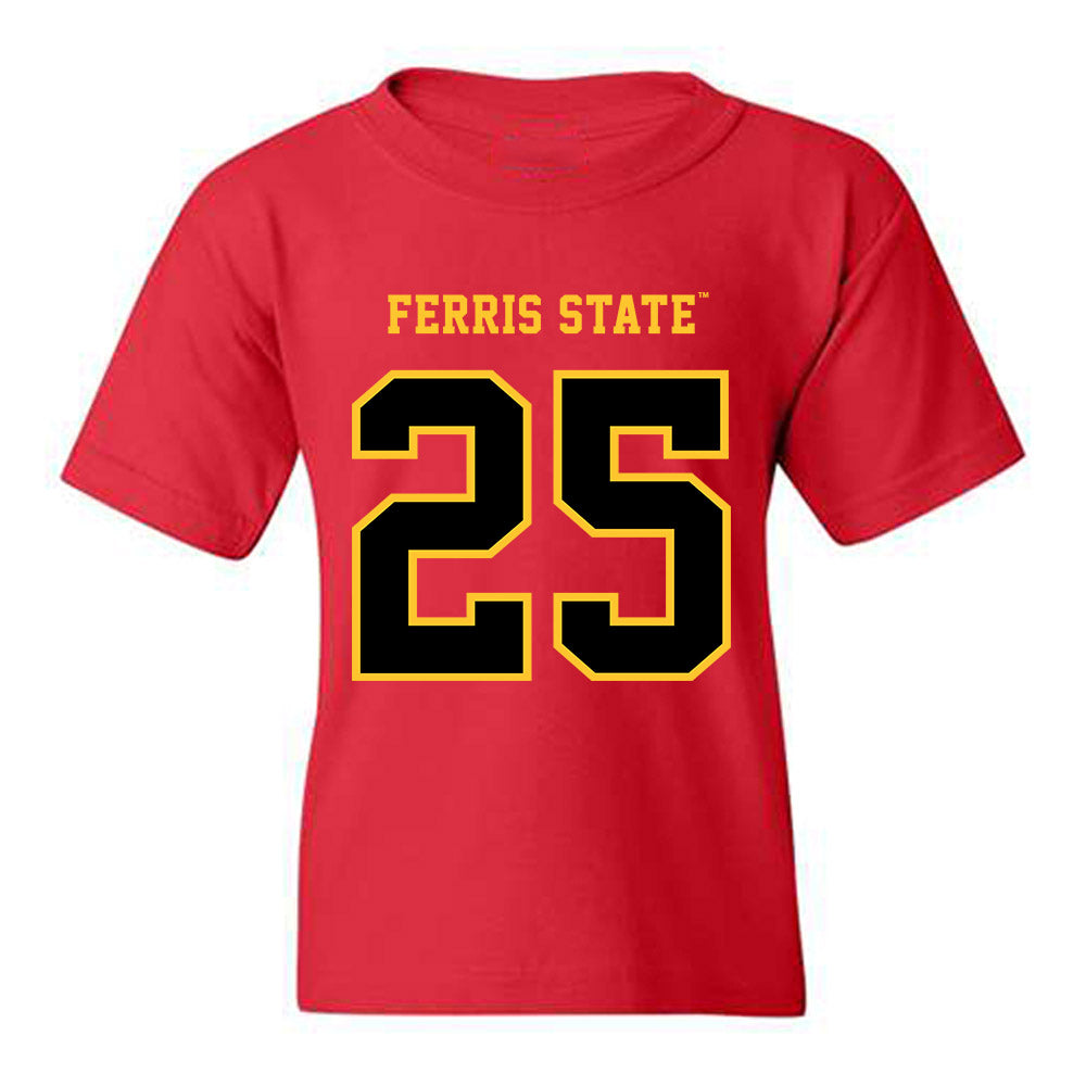 Ferris State - NCAA Men's Ice Hockey : Zach Faremouth - Replica Shersey Youth T-Shirt-0