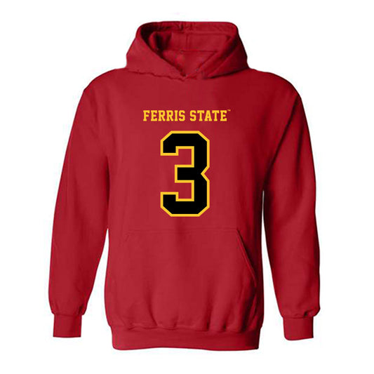 Ferris State - NCAA Football : Chase Carter - Replica Shersey Hooded Sweatshirt-0