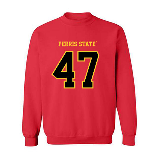 Ferris State - NCAA Football : Ike DeHaan - Replica Shersey Crewneck Sweatshirt-0