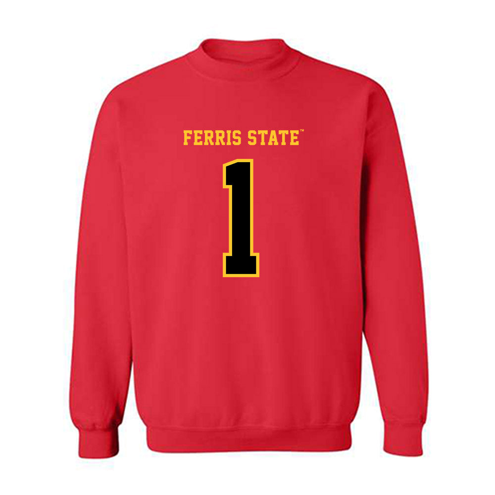 Ferris State - NCAA Women's Volleyball : Tatum Outlaw - Replica Shersey Crewneck Sweatshirt-0