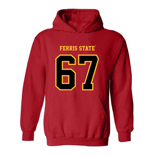 Ferris State - NCAA Football : Avery Pavlak - Replica Shersey Hooded Sweatshirt-0