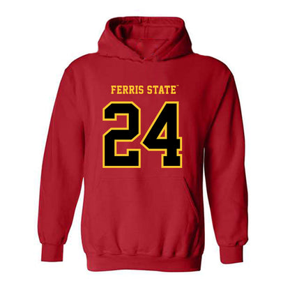 Ferris State - NCAA Women's Basketball : Claire Erickson - Replica Shersey Hooded Sweatshirt-0