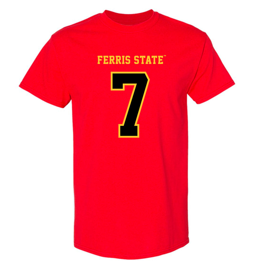 Ferris State - NCAA Men's Ice Hockey : Connor McGrath - Replica Shersey T-Shirt-0