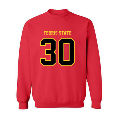 Ferris State - NCAA Men's Ice Hockey : Hobie Hedquist - Replica Shersey Crewneck Sweatshirt-0