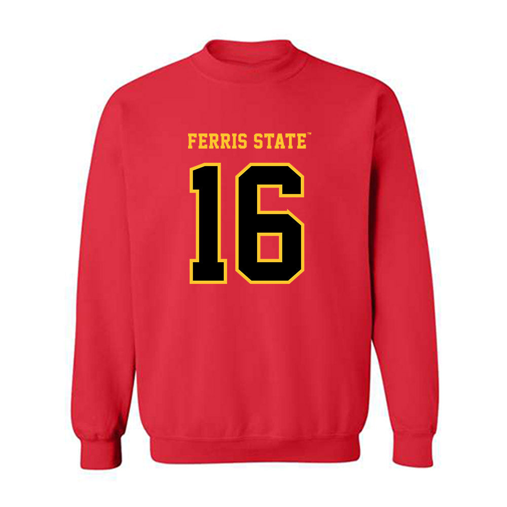 Ferris State - NCAA Football : Leeshaun Mumpfield - Replica Shersey Crewneck Sweatshirt-0
