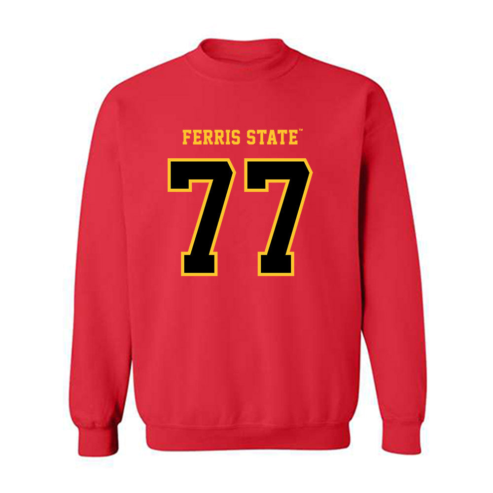 Ferris State - NCAA Football : Travis Miracle - Replica Shersey Crewneck Sweatshirt-0
