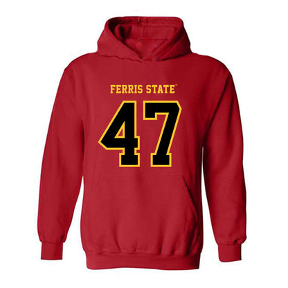 Ferris State - NCAA Football : Ike DeHaan - Replica Shersey Hooded Sweatshirt-0