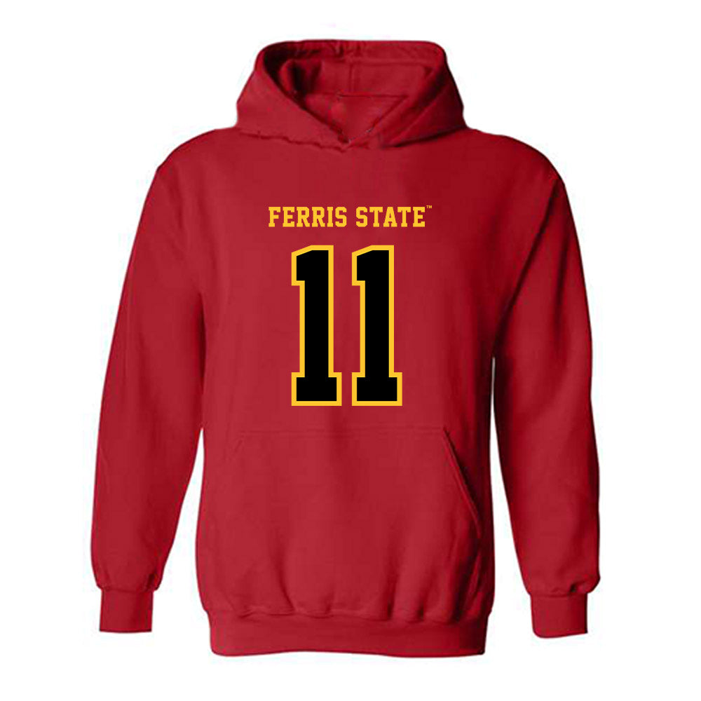 Ferris State - NCAA Women's Volleyball : Alana Deshetsky - Replica Shersey Hooded Sweatshirt-0