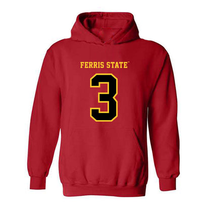 Ferris State - NCAA Women's Basketball : Kenzie Bowers - Replica Shersey Hooded Sweatshirt-0