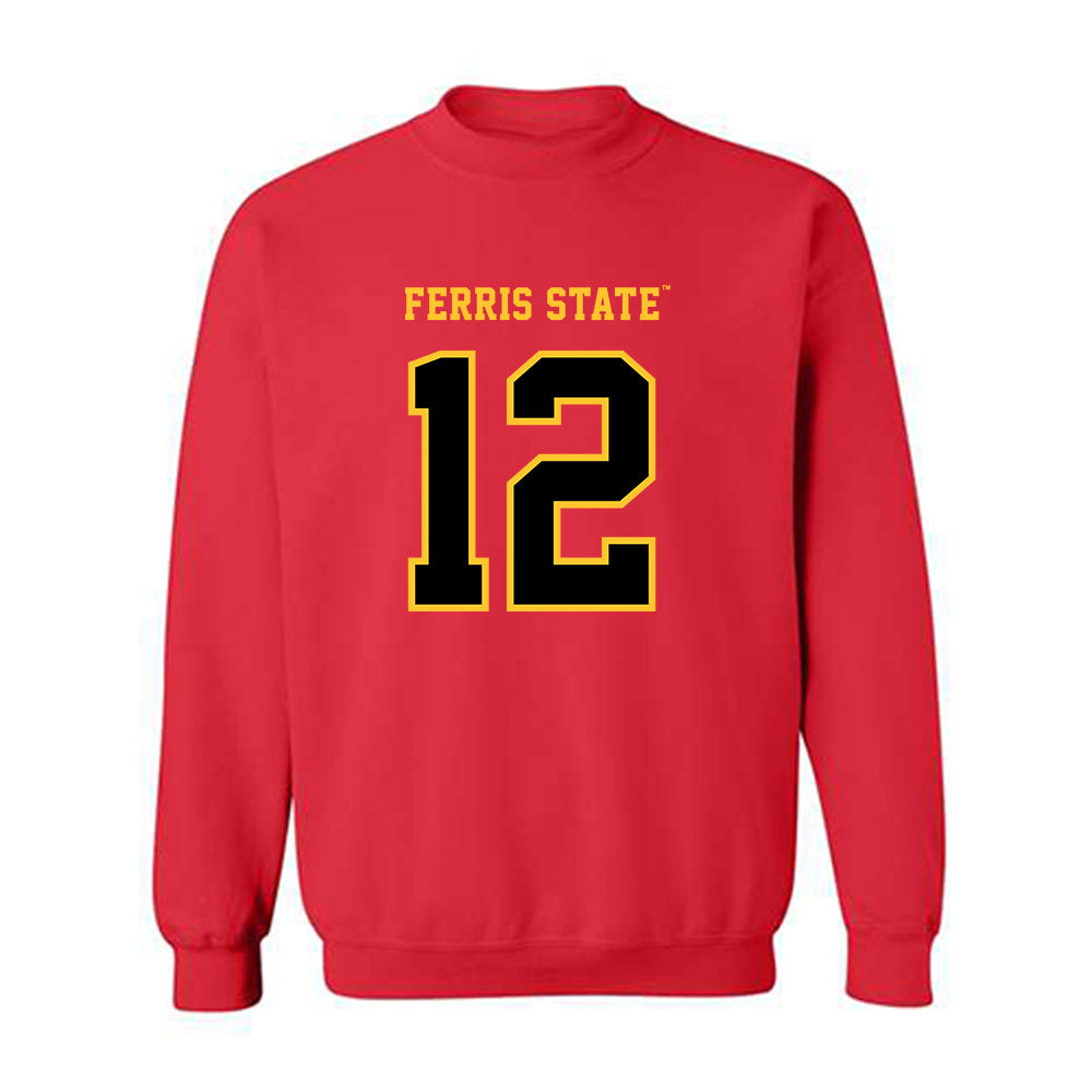 Ferris State - STUNT : Taylor Shadley - Replica Shersey Crewneck Sweatshirt-0