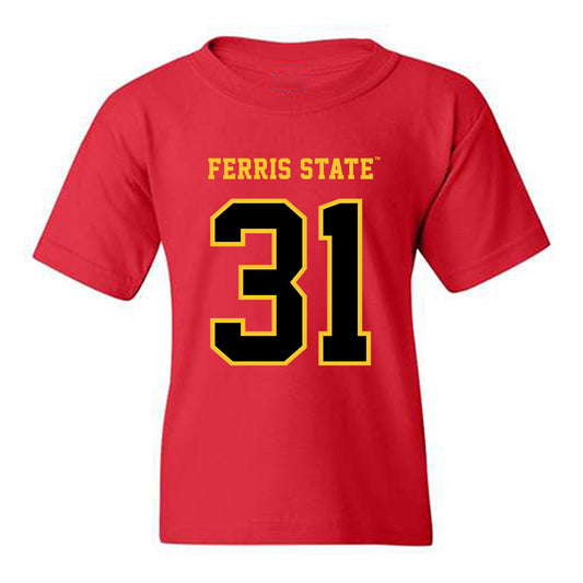 Ferris State - NCAA Men's Ice Hockey : Noah West - Replica Shersey Youth T-Shirt-0