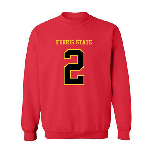 Ferris State - NCAA Men's Ice Hockey : Travis Shoudy - Replica Shersey Crewneck Sweatshirt-0