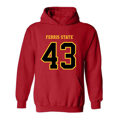 Ferris State - NCAA Football : Razah Townsend - Replica Shersey Hooded Sweatshirt-0