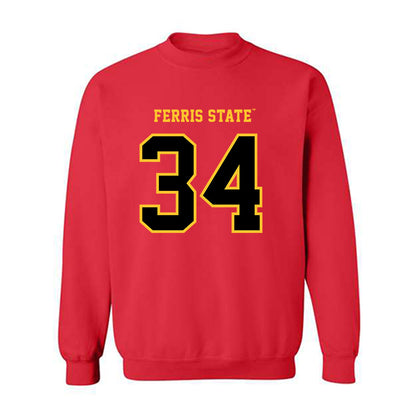 Ferris State - NCAA Football : Ethan Sossen - Replica Shersey Crewneck Sweatshirt-0